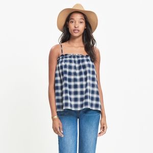 Madewell indigo plaid tank